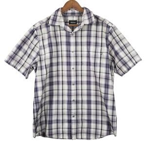 Marmot Button Up Shirt Casual Short Sleeve Plaid Top - L